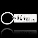Family Love Key Chain Personalized Engraved Name For Parents Children Present