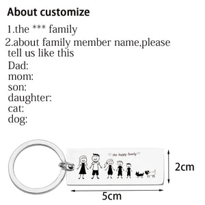 Family Love Key Chain Personalized Engraved Name For Parents Children Present