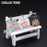 Family Love Keychain Engraved The Love Family for Parents Children Present Keyri