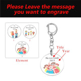 Family Love Keychain Engraved The Love Family for Parents Children Present Keyri