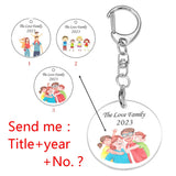 Family Love Keychain Engraved The Love Family for Parents Children Present Keyri