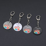 Family Love Keychain Engraved The Love Family for Parents Children Present Keyri