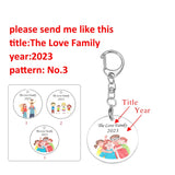 Engraved Love Family Keychain for Parents Children Acrylic Bag Charm