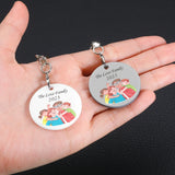 Engraved Love Family Keychain for Parents Children Acrylic Bag Charm