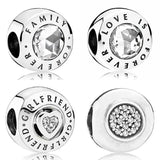 Family & Love Is Forever Charms Signature Girlfriend With Crystal Beads