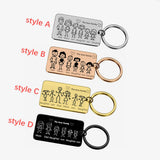 Family Love Keychain Name Personalized Keyring Gift for Him