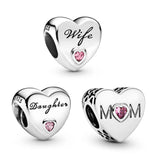 Family Love PAN 925 Silver Women's Beads For Jewelry Making Bracelet Bangle