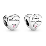 Family Love PAN 925 Silver Women's Beads For Jewelry Making Bracelet Bangle