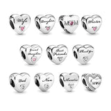 Family Love Pan-Style 925 Silver Women's Jewelry Making Beads