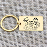 Family Love Key Chain Engraved Name Year Pets for Parents Children Bag Charm