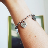Family Members Name Heart Bracelet Stainless Steel Personalized Gift