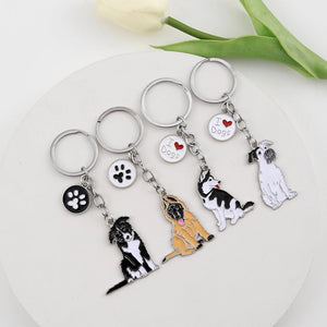 Metal Pet Dog Keychain Car Keyring Animal charm Gift for Dog Love