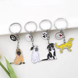 Metal Pet Dog Keychain Car Keyring Animal charm Gift for Dog Love