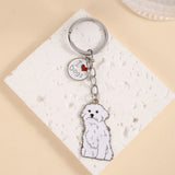Metal Pet Dog Keychain Car Keyring Animal charm Gift for Dog Love