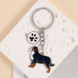 Metal Pet Dog Keychain Car Keyring Animal charm Gift for Dog Love