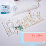 Family Mold Silicone Resin Casting Letters Mould - Craft Decoration