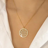 Family Name Necklace Tree Of Life Choker Link Chain Gift for Mum