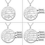 Family Name Necklace Tree Of Life Choker Link Chain Gift for Mum