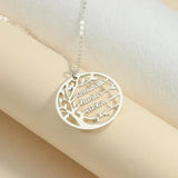 Family Name Necklace Tree Of Life Choker Link Chain Gift for Mum