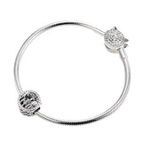 925 Silver Family of 4 Metal Beads Charm for Bracelet