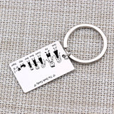 Family Portrait Keychain Name Pets Engraved For Parents Children