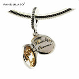 Family Roots Clear CZ Charm Silver Beads For Jewelry Making