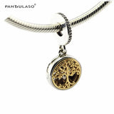 Family Roots Clear CZ Charm Silver Beads For Jewelry Making