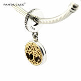Family Roots Clear CZ Charm Silver Beads For Jewelry Making