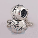 925 Sterling Silver Family Safety Chain Charm for Bracelet DIY Jewelry