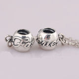 925 Sterling Silver Family Safety Chain Charm for Bracelet DIY Jewelry