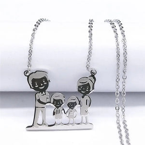 Family Son Stainless Steel 2 Boys Necklaces for Women N513S01