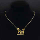 Family Son Stainless Steel 2 Boys Necklaces for Women N513S01