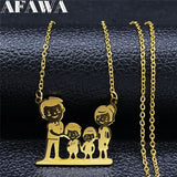 Family Son Stainless Steel 2 Boys Necklaces for Women N513S01