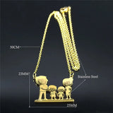Family Son Stainless Steel 2 Boys Necklaces for Women N513S01