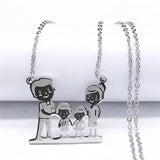 Family Son Stainless Steel 2 Boys Necklaces for Women N513S01