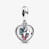 Family Heart Globe Dangle Charm for Bracelet & Bangle