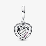 Family Heart Globe Dangle Charm for Bracelet & Bangle