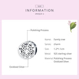 Family Tree 925 Silver Love Beads Charm for Bracelets