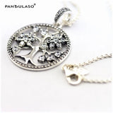 Family Tree Necklace With Clear Cubic Zircon