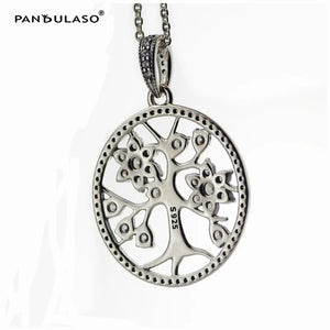 Family Tree Necklace With Clear Cubic Zircon