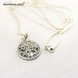 Family Tree Necklace With Clear Cubic Zircon