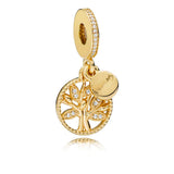 925 Silver Family Tree Charms Bangle Beads for Women