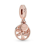 925 Silver Family Tree Charms Bangle Beads for Women