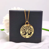 Family Tree of Life Necklace with Personalized Name ID Pendant
