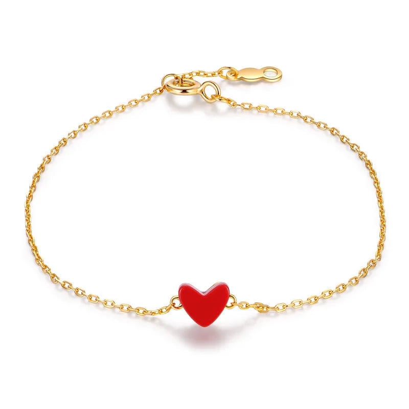 Chic Red Heart Bracelet Charms for Women, Jewelry Gift