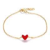 Chic Red Heart Bracelet Charms for Women, Jewelry Gift