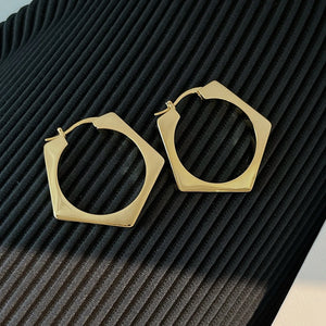 Famous Brass 18K Geometric Earrings Women Simplicity Jewelry