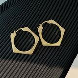 Famous Brass 18K Geometric Earrings Women Simplicity Jewelry