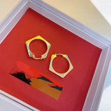 Famous Brass 18K Geometric Earrings Women Simplicity Jewelry