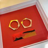 Famous Brass 18K Geometric Earrings Women Simplicity Jewelry